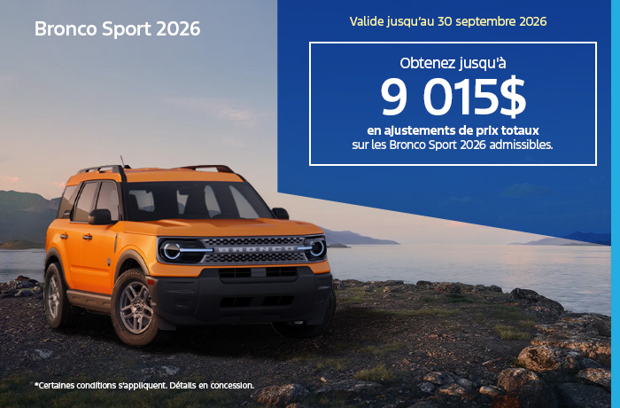 Bannière de Bronco Sport 2026